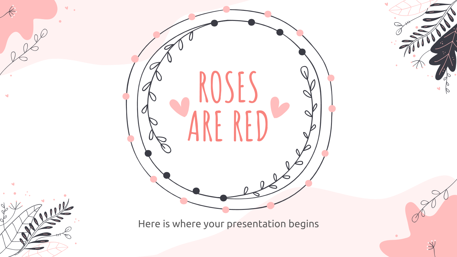 玫瑰是红色的PowerPoint模板